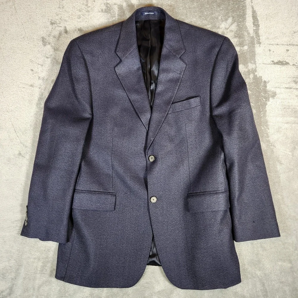 RRL Double RL Ralph Lauren Blazer‎ Men's Gray/Blue 41 Wool 2 Button Jacket HOLES